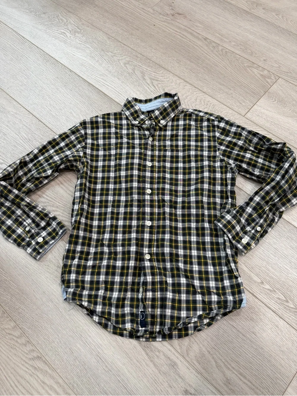 Gymboree Black and Yellow Plaid Button-Down Shirt